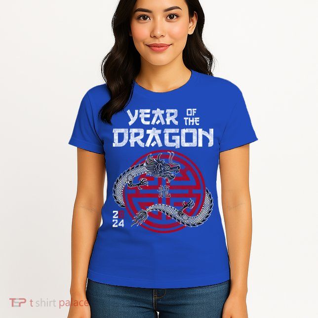 Year Of The Dragon 2024 Zodiac Chinese New Year 2024 Funny Gift Womens T-Shirt