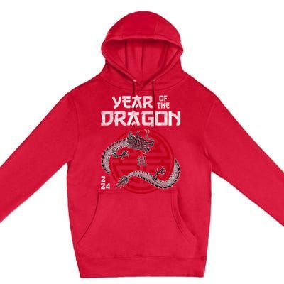 Year Of The Dragon 2024 Zodiac Chinese New Year 2024 Funny Gift Premium Pullover Hoodie