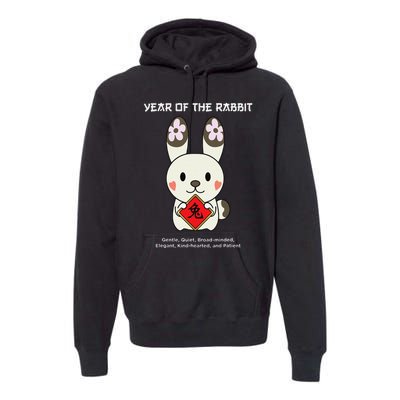 Year of The Rabbit Chinese Zodiac Lunar New Year  Premium Hoodie