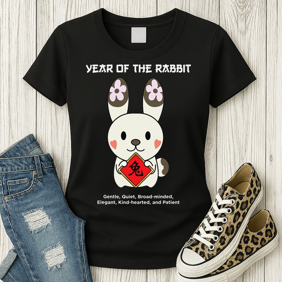 Year of The Rabbit Chinese Zodiac Lunar New Year  Womens T-Shirt