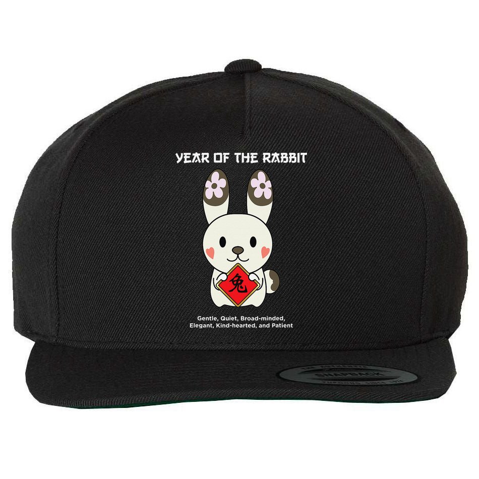 Year of The Rabbit Chinese Zodiac Lunar New Year  Wool Snapback Cap