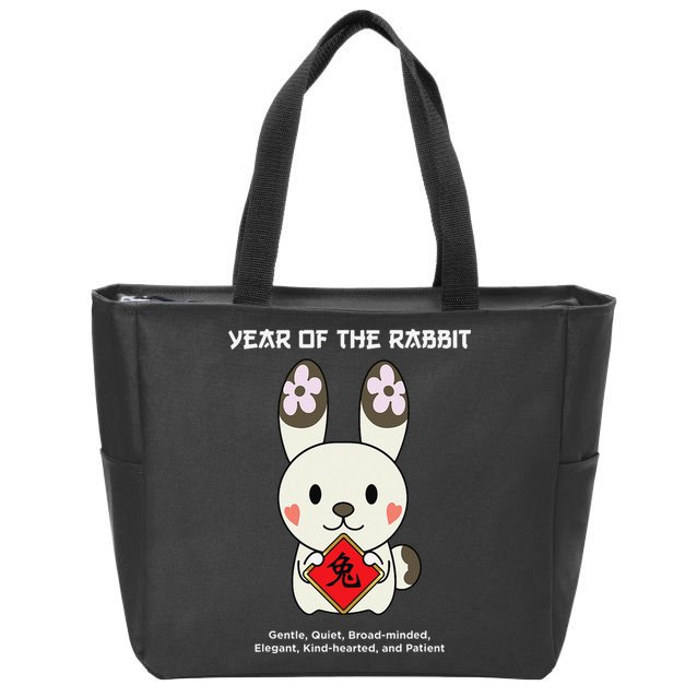 Year of The Rabbit Chinese Zodiac Lunar New Year  Zip Tote Bag