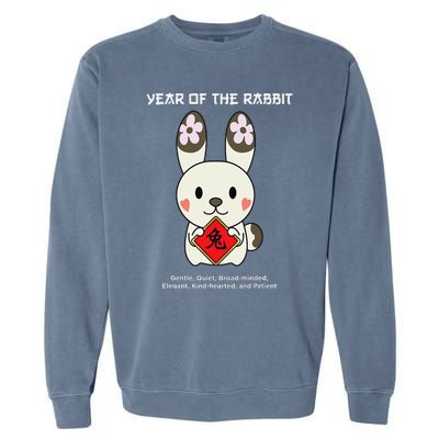 Year of The Rabbit Chinese Zodiac Lunar New Year  Garment-Dyed Sweatshirt