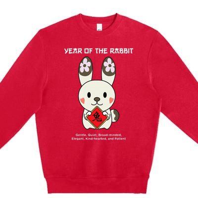 Year of The Rabbit Chinese Zodiac Lunar New Year  Premium Crewneck Sweatshirt