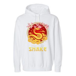 Year Of The Snake Chinese Zodiac Lunar New Year Garment-Dyed Fleece Hoodie