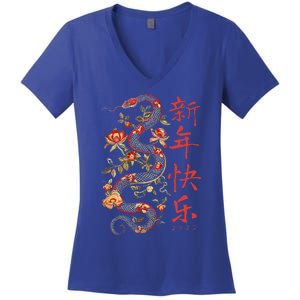 Year Of The Snake 2025 Chinese New Year Women's V-Neck T-Shirt