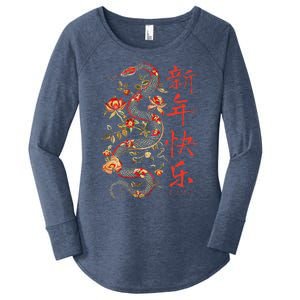 Year Of The Snake 2025 Chinese New Year Women's Perfect Tri Tunic Long Sleeve Shirt