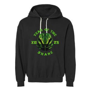 Year Of The Green Snake 2025 Chinese Zodiac Lunar New Year Garment-Dyed Fleece Hoodie