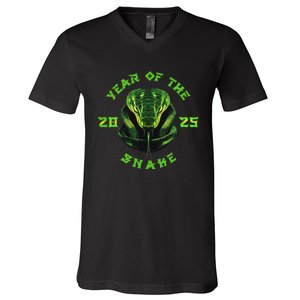 Year Of The Green Snake 2025 Chinese Zodiac Lunar New Year V-Neck T-Shirt