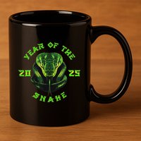Year Of The Green Snake 2025 Chinese Zodiac Lunar New Year 11oz C Handle Ceramic Mug