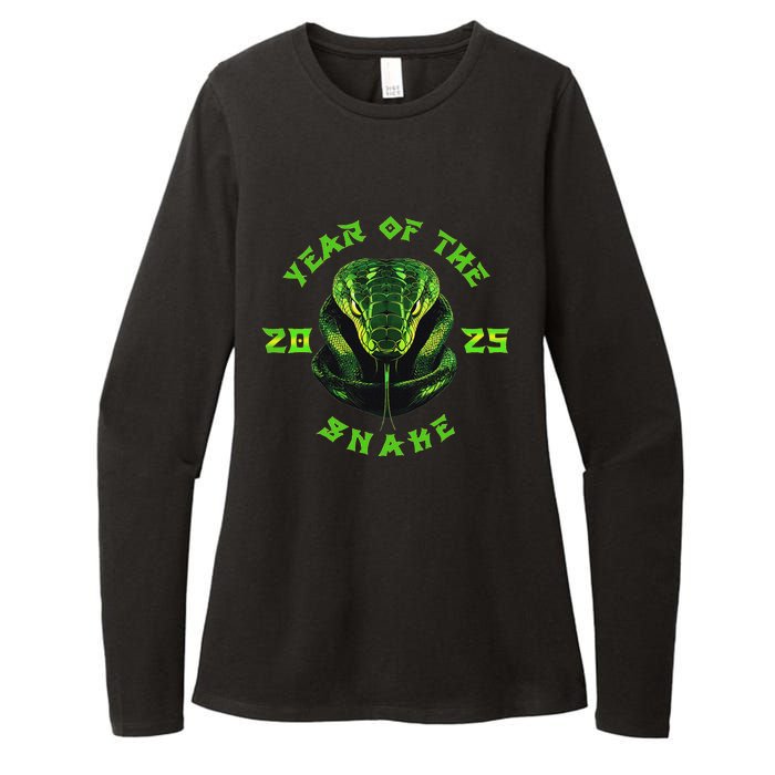 Year Of The Green Snake 2025 Chinese Zodiac Lunar New Year Womens CVC Long Sleeve Shirt