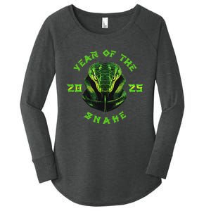 Year Of The Green Snake 2025 Chinese Zodiac Lunar New Year Women's Perfect Tri Tunic Long Sleeve Shirt