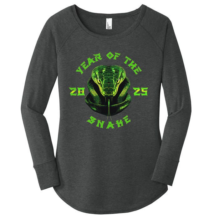 Year Of The Green Snake 2025 Chinese Zodiac Lunar New Year Women's Perfect Tri Tunic Long Sleeve Shirt