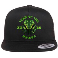 Year Of The Green Snake 2025 Chinese Zodiac Lunar New Year Flat Bill Trucker Hat