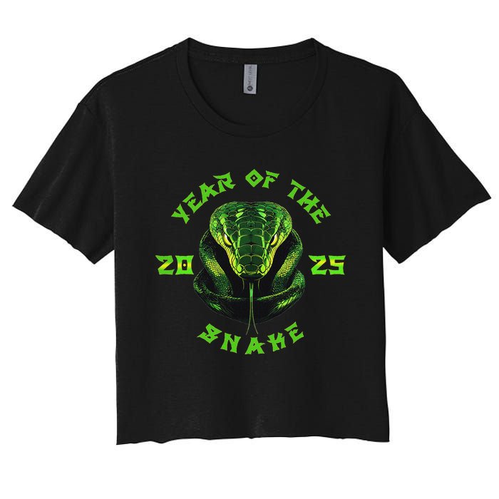 Year Of The Green Snake 2025 Chinese Zodiac Lunar New Year Women's Crop Top Tee