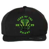 Year Of The Green Snake 2025 Chinese Zodiac Lunar New Year Wool Snapback Cap