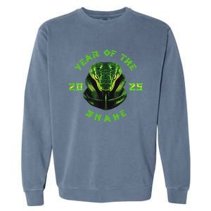 Year Of The Green Snake 2025 Chinese Zodiac Lunar New Year Garment-Dyed Sweatshirt