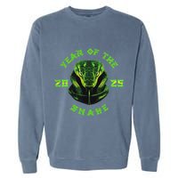 Year Of The Green Snake 2025 Chinese Zodiac Lunar New Year Garment-Dyed Sweatshirt