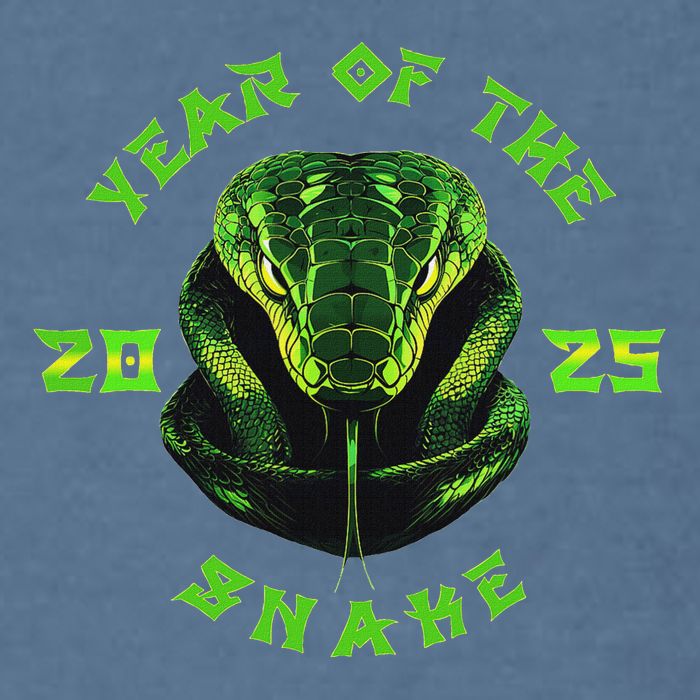 Year Of The Green Snake 2025 Chinese Zodiac Lunar New Year Garment-Dyed Sweatshirt
