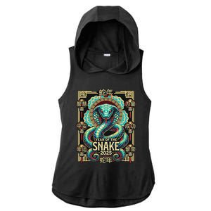 Year Of The Snake 2025 Chinese New Year Ladies PosiCharge Tri-Blend Wicking Draft Hoodie Tank