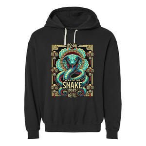 Year Of The Snake 2025 Chinese New Year Garment-Dyed Fleece Hoodie