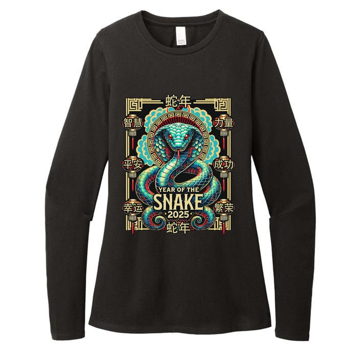 Year Of The Snake 2025 Chinese New Year Womens CVC Long Sleeve Shirt