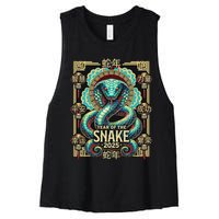 Year Of The Snake 2025 Chinese New Year Women's Racerback Cropped Tank