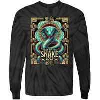 Year Of The Snake 2025 Chinese New Year Tie-Dye Long Sleeve Shirt