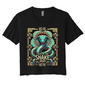 Year Of The Snake 2025 Chinese New Year Women's Crop Top Tee