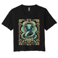 Year Of The Snake 2025 Chinese New Year Women's Crop Top Tee