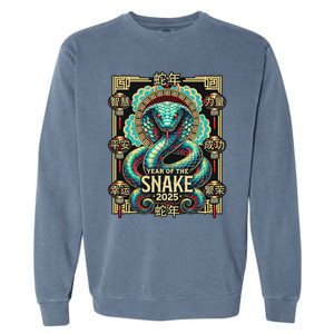 Year Of The Snake 2025 Chinese New Year Garment-Dyed Sweatshirt