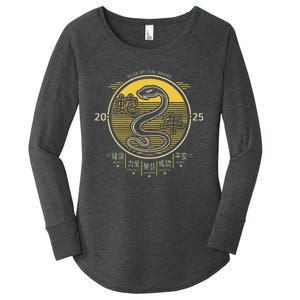 Year Of The Snake 2025 Chinese New Year Women's Perfect Tri Tunic Long Sleeve Shirt