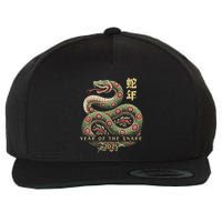 Year Of The Snake 2025 Chinese New Year Wool Snapback Cap