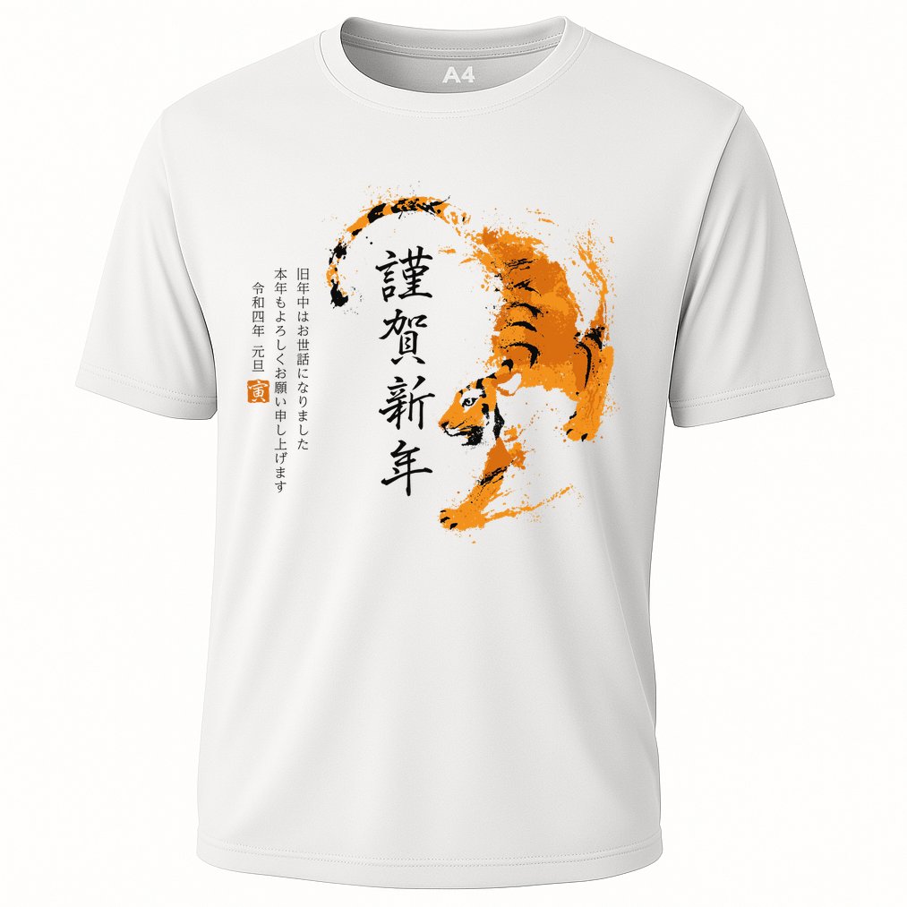 Year Of The Tiger, Happy Chinese New Year Traditional Watercolor Cooling Performance Crew T-Shirt