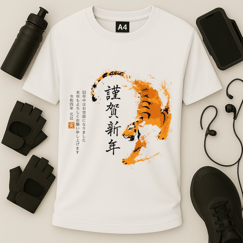 Year Of The Tiger, Happy Chinese New Year Traditional Watercolor Cooling Performance Crew T-Shirt