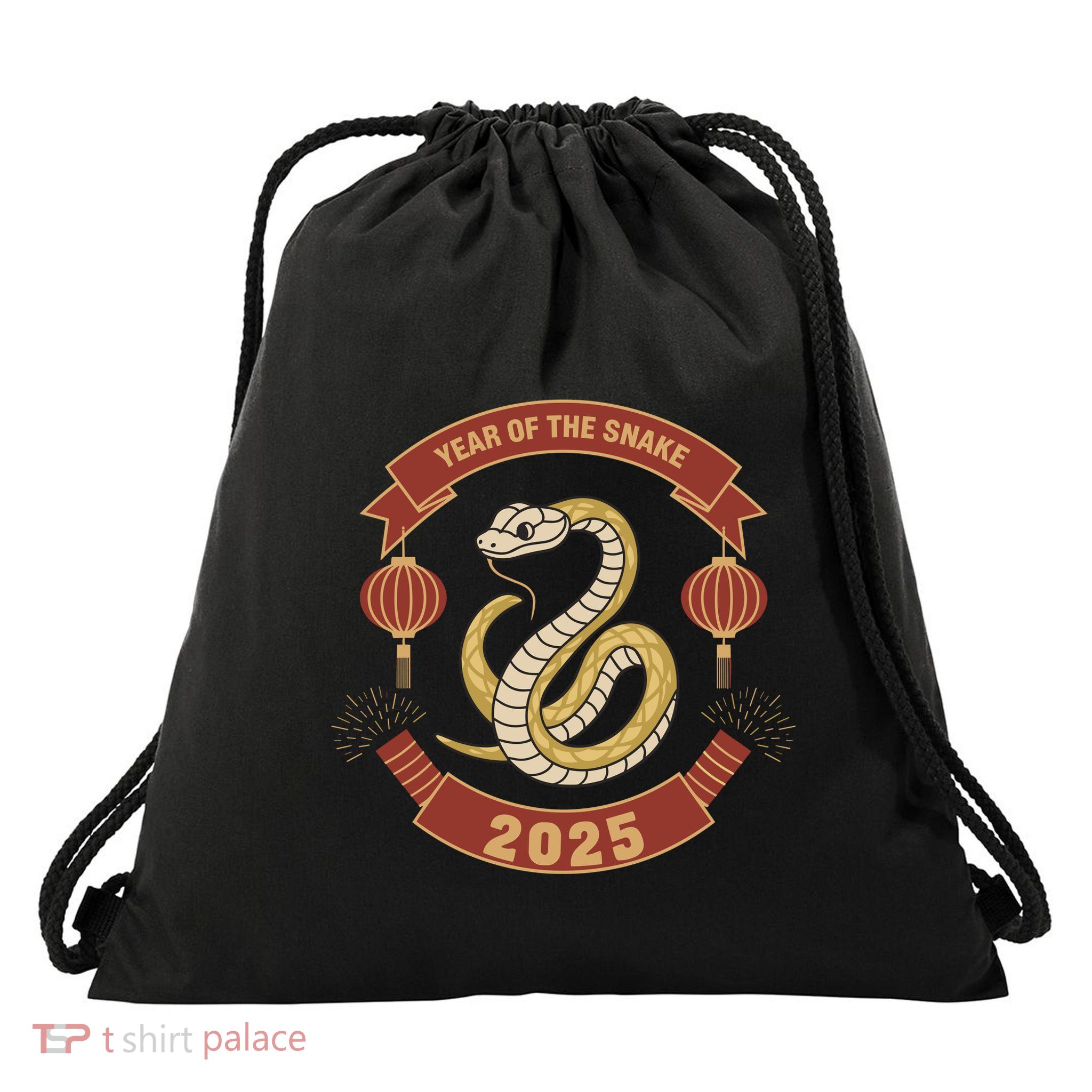 Year Of The Snake 2025 Chinese Zodiac Chinese New Year Drawstring Bag