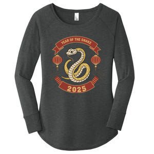 Year Of The Snake 2025 Chinese Zodiac Chinese New Year Women's Perfect Tri Tunic Long Sleeve Shirt