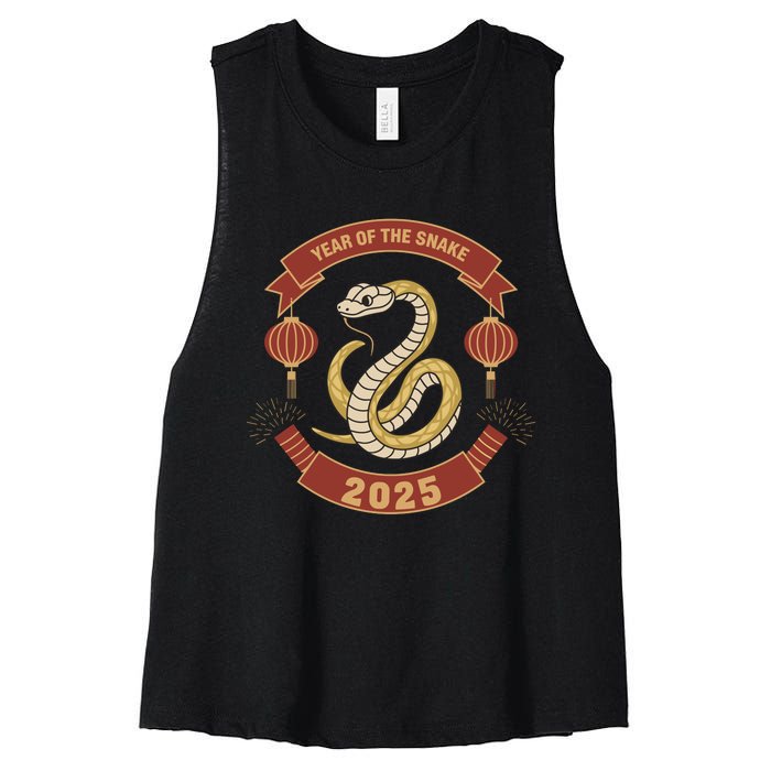 Year Of The Snake 2025 Chinese Zodiac Chinese New Year Women's Racerback Cropped Tank