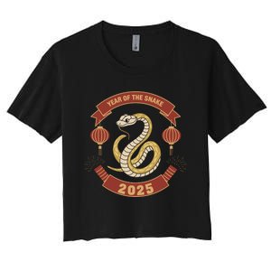 Year Of The Snake 2025 Chinese Zodiac Chinese New Year Women's Crop Top Tee