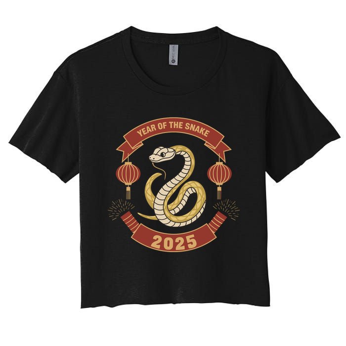 Year Of The Snake 2025 Chinese Zodiac Chinese New Year Women's Crop Top Tee