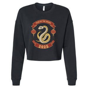 Year Of The Snake 2025 Chinese Zodiac Chinese New Year Cropped Pullover Crew