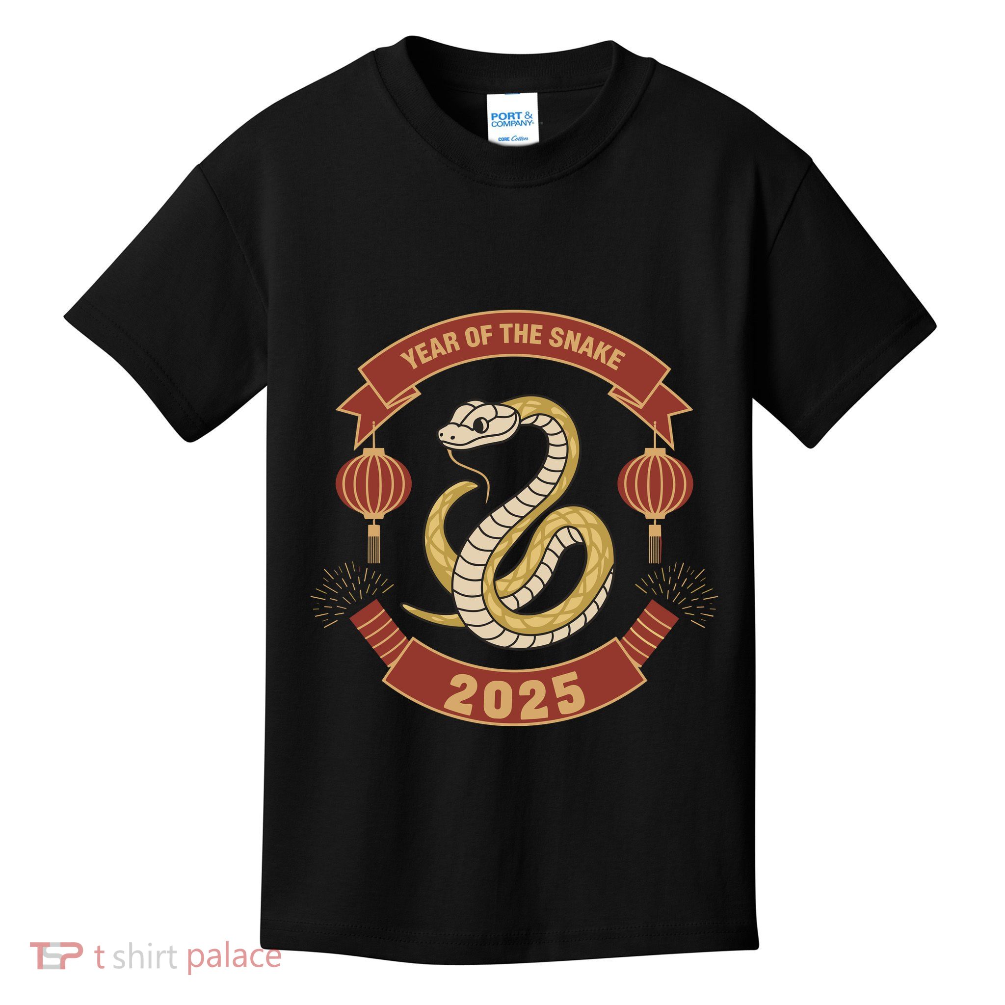 Year Of The Snake 2025 Chinese Zodiac Chinese New Year Kids T-Shirt