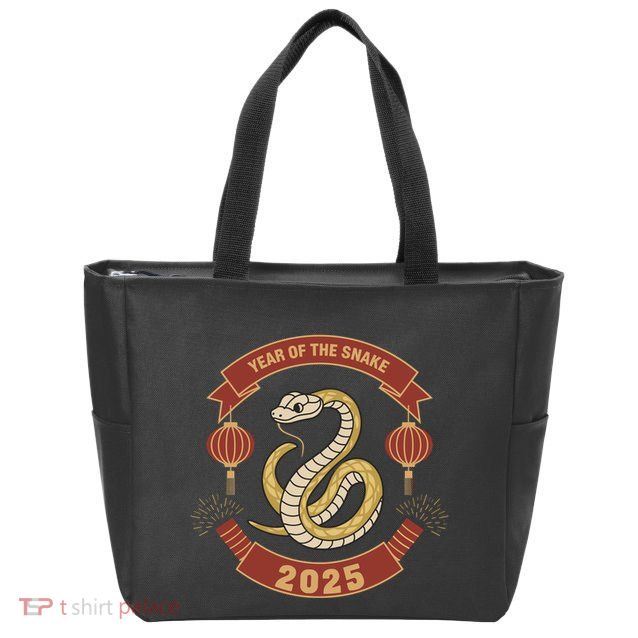 Year Of The Snake 2025 Chinese Zodiac Chinese New Year Zip Tote Bag