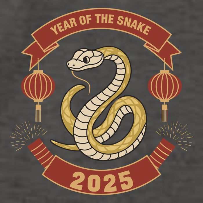 Year Of The Snake 2025 Chinese Zodiac Chinese New Year Vector Backpack