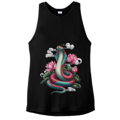 Year Of The Snake 2025 Cool Snake Graphic Art Ladies PosiCharge Tri-Blend Wicking Tank