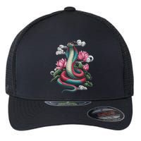 Year Of The Snake 2025 Cool Snake Graphic Art Flexfit Unipanel Trucker Cap