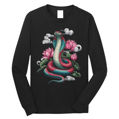 Year Of The Snake 2025 Cool Snake Graphic Art Long Sleeve Shirt