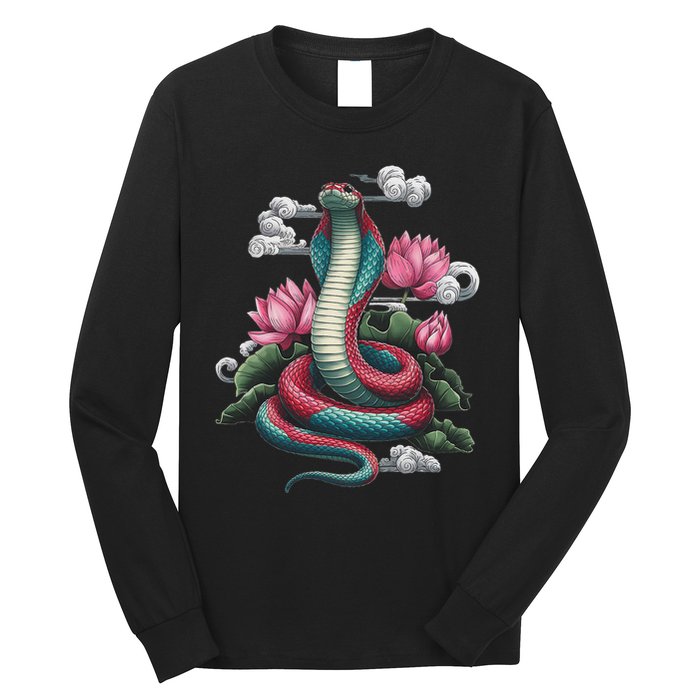 Year Of The Snake 2025 Cool Snake Graphic Art Long Sleeve Shirt