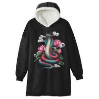 Year Of The Snake 2025 Cool Snake Graphic Art Hooded Wearable Blanket