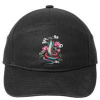 Year Of The Snake 2025 Cool Snake Graphic Art 7-Panel Snapback Hat